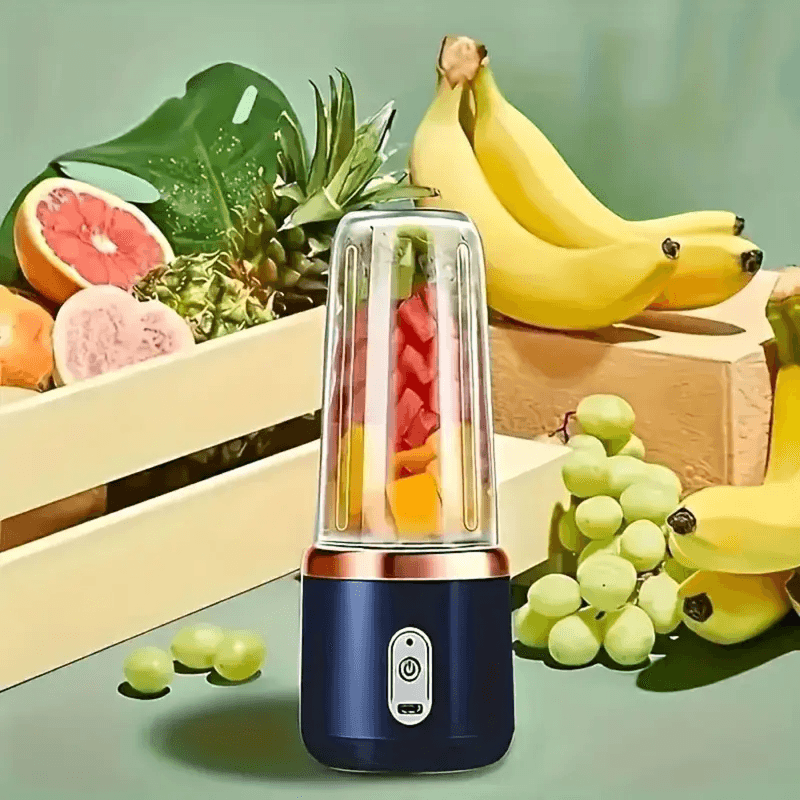 Portable USB Juicer Blender — 6-Blade Electric Fruit Mixer for Smoothies, Shakes & Juices