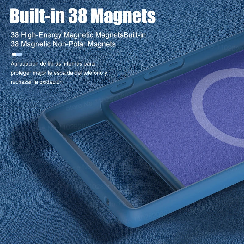 Luxury Liquid Silicone Magnetic Case For Google Pixel 8 7 6 Pro For Magsafe Cases Wireless Charge Bumper Cover Phone Accessories