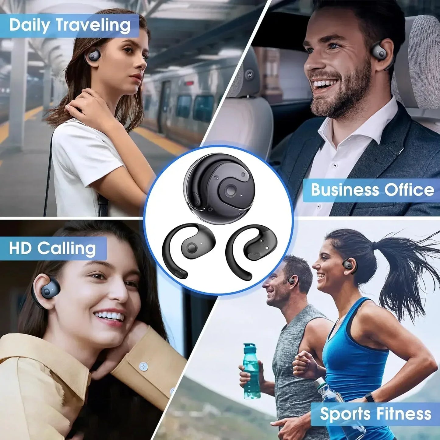 OWS Bluetooth 5.4 Earbuds — HiFi Stereo, Smart Touch & Waterproof