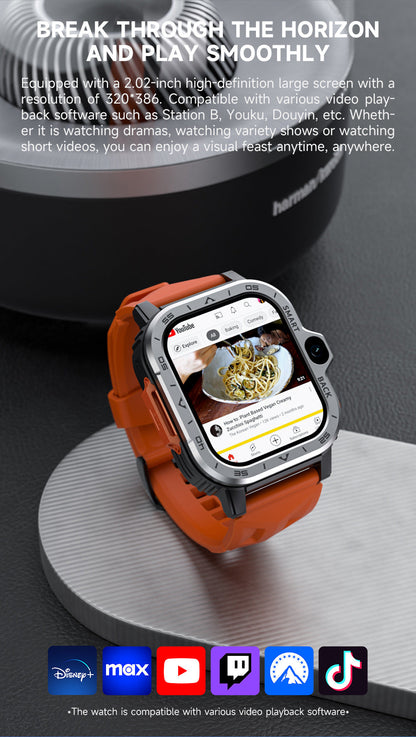 Smart Watch Phone — 2.0" Display, Heart Rate, All-Network Compatible