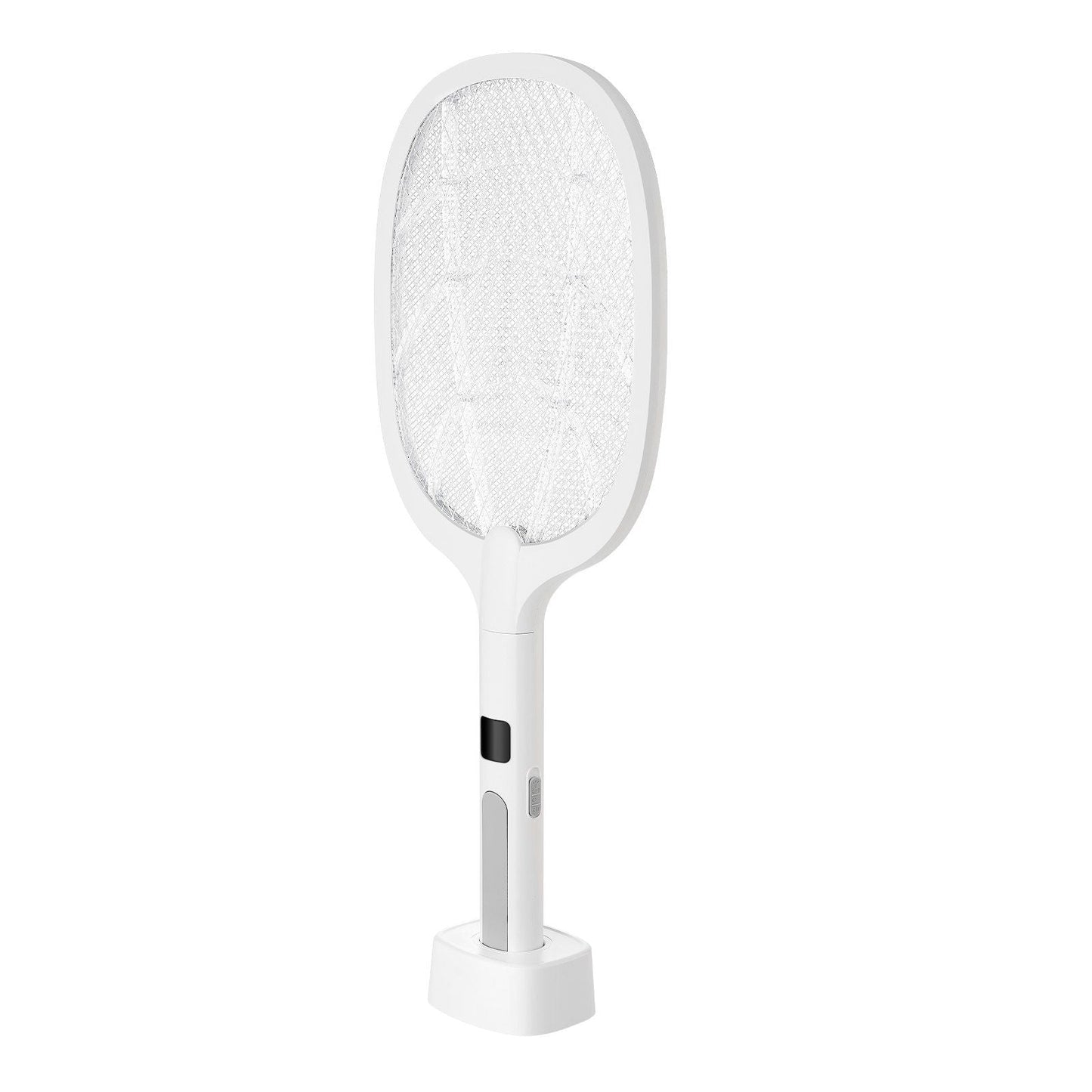 VEVOR Electric Fly Swatter, Zapper Racket with 3 Layers Mesh & Digital Screen Display, Dual Modes Fly Killer with 1500mAh Battery Rechargeable for Home, Bedroom, Kitchen and Patio, White