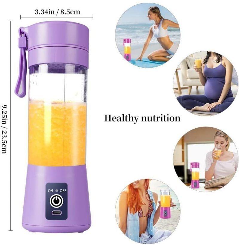 Stevvex Portable USB Blender — 6-Blade Smoothie & Juicer Bottle, 500ml
