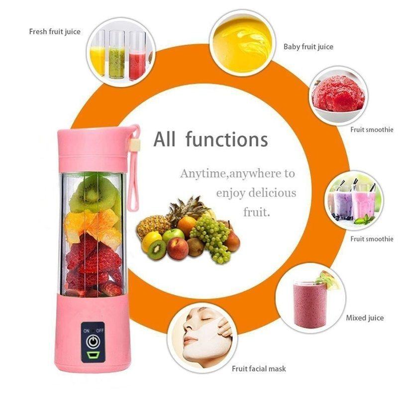 Stevvex Portable USB Blender — 6-Blade Smoothie & Juicer Bottle, 500ml