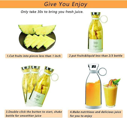Stevvex Mini Portable Blender — 4-Blade 3D Juicer & Smoothie Bottle