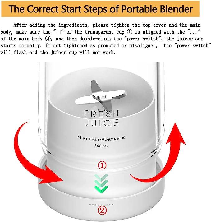 Stevvex Mini Portable Blender — 4-Blade 3D Juicer & Smoothie Bottle